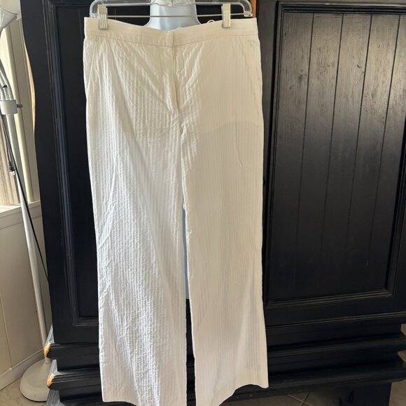 Jil Sander white seersucker suit size Fr 38 (US 6) pants & jacket - Picture 6 of 10